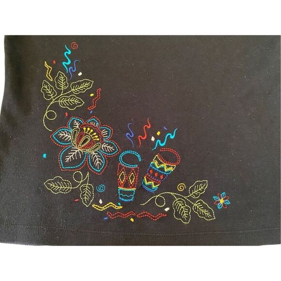 White Stag Embroidered Floral T Shirt Flower Tropical Bongo Jungle Rainbow - Picture 5 of 10